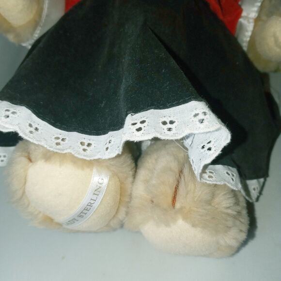 Vintage Gorham Lady Sterling Teddy Bear Plush 14 Stuffed Animal 1986 - Picture 4 of 7